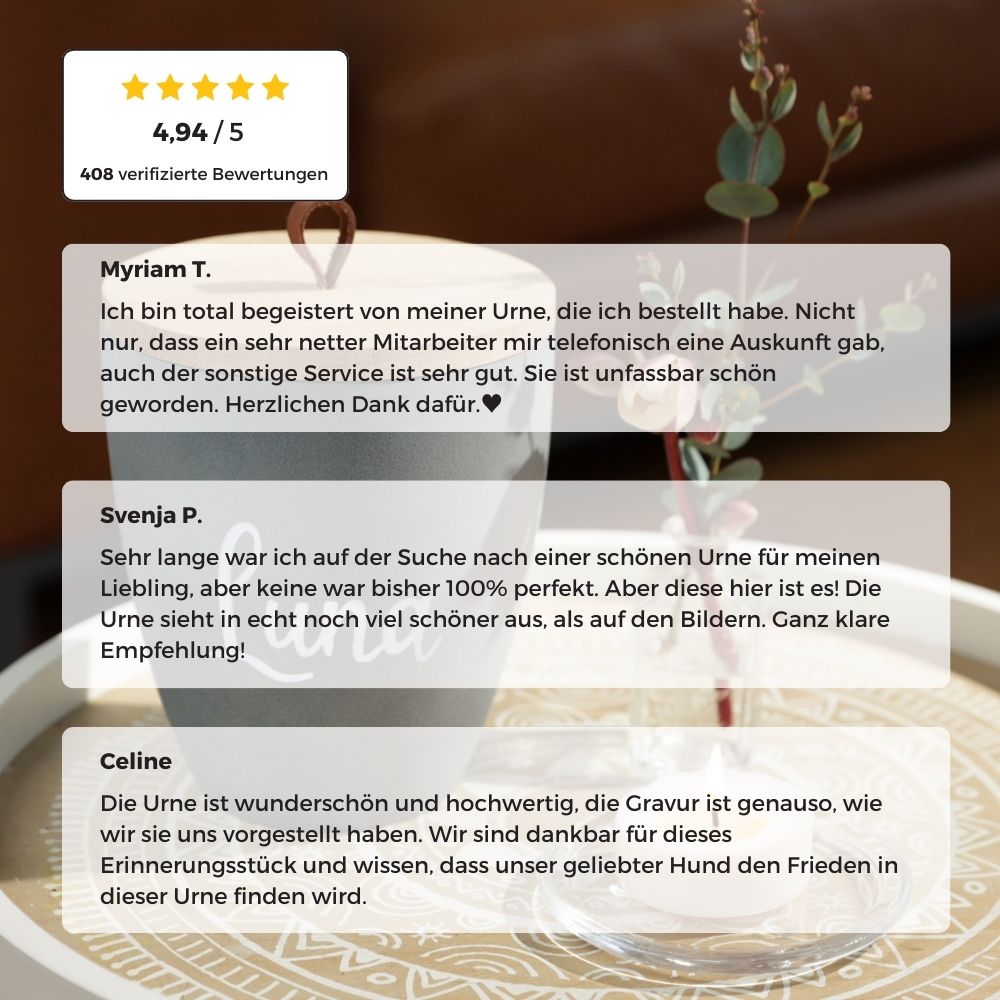 Keramik Tierurne "Sand Grau"