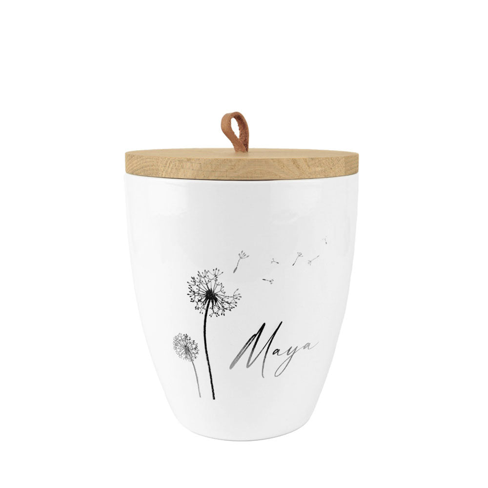 Keramik Tierurne "Blanc mit Pusteblume"