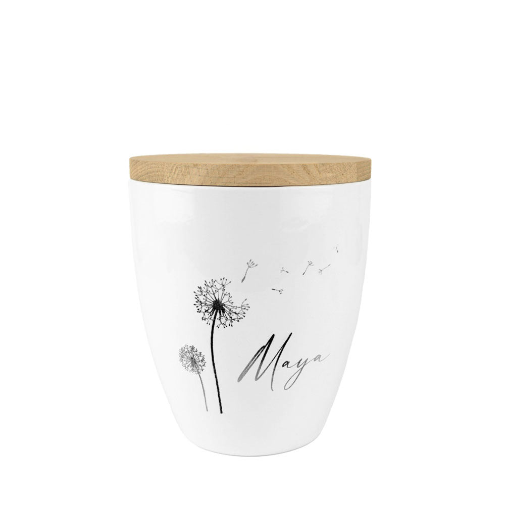 Keramik Tierurne "Blanc mit Pusteblume"