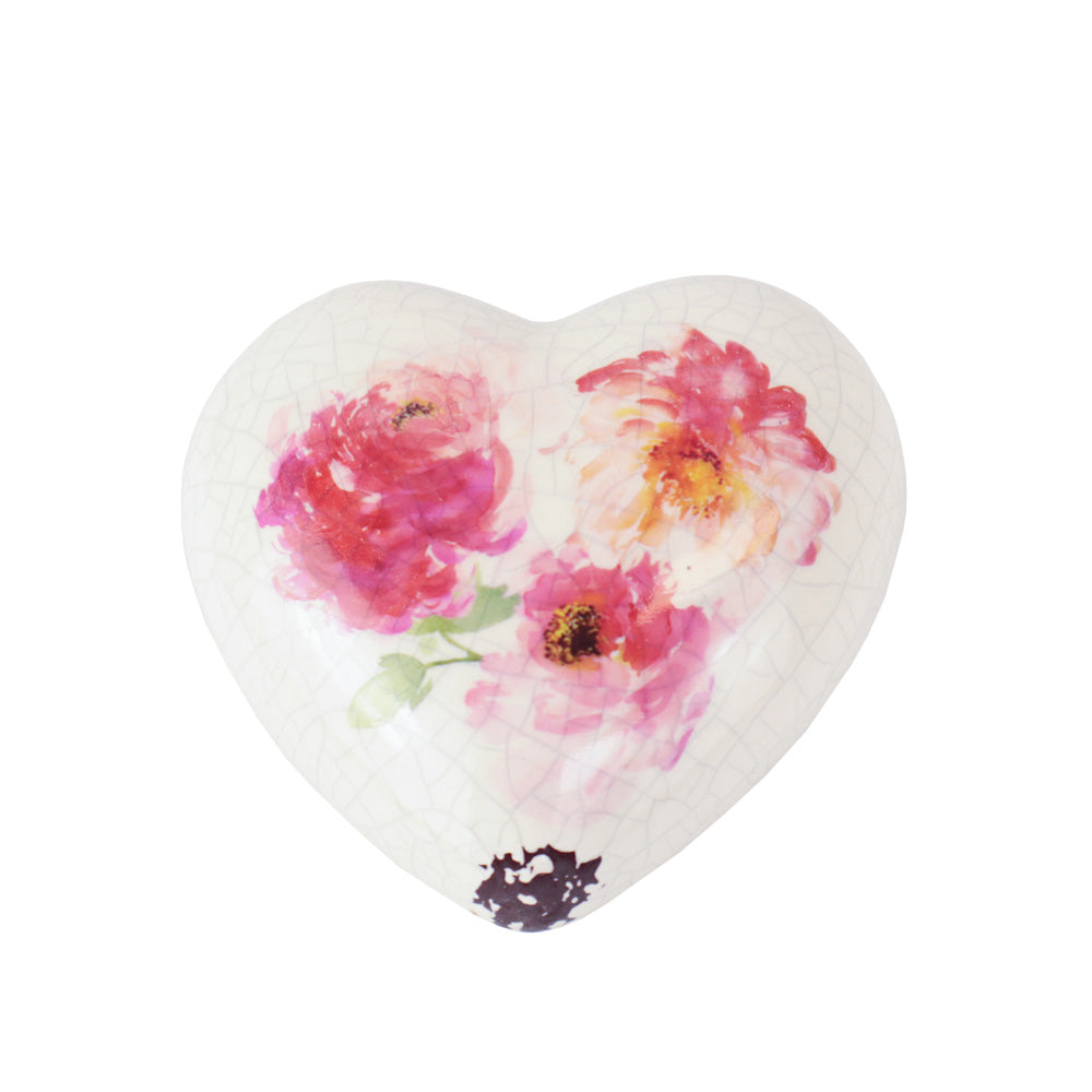 Keramik Tierurne "Heart with Roses"