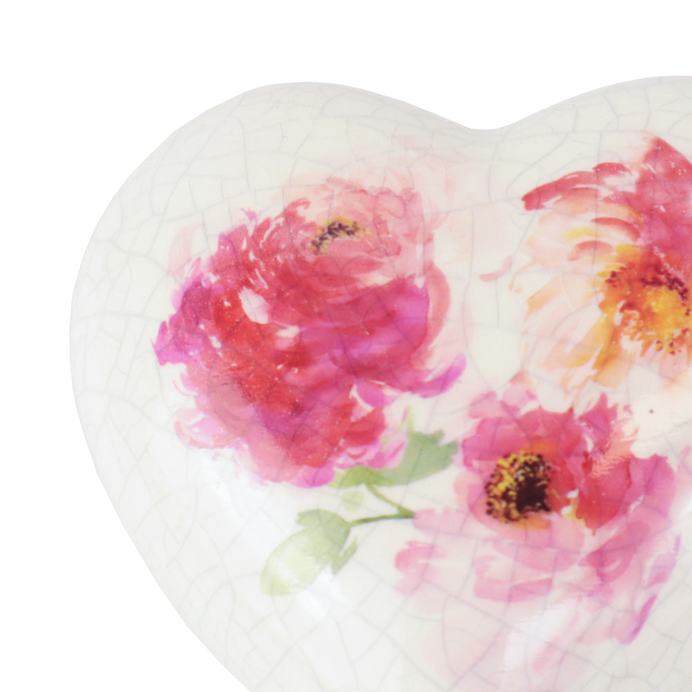 Keramik Tierurne "Heart with Roses"