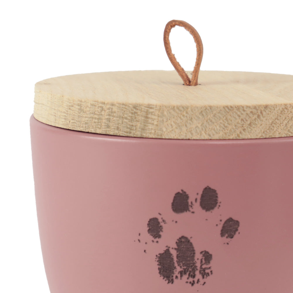 Keramik Tierurne "Dusty Pink mit originalem Pfotenabdruck deines Tieres"
