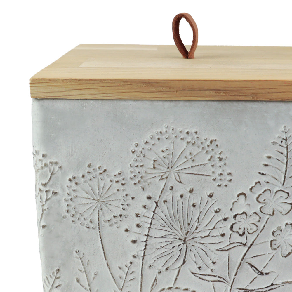 Keramik Tierurne "Wildblumen", quadratisch