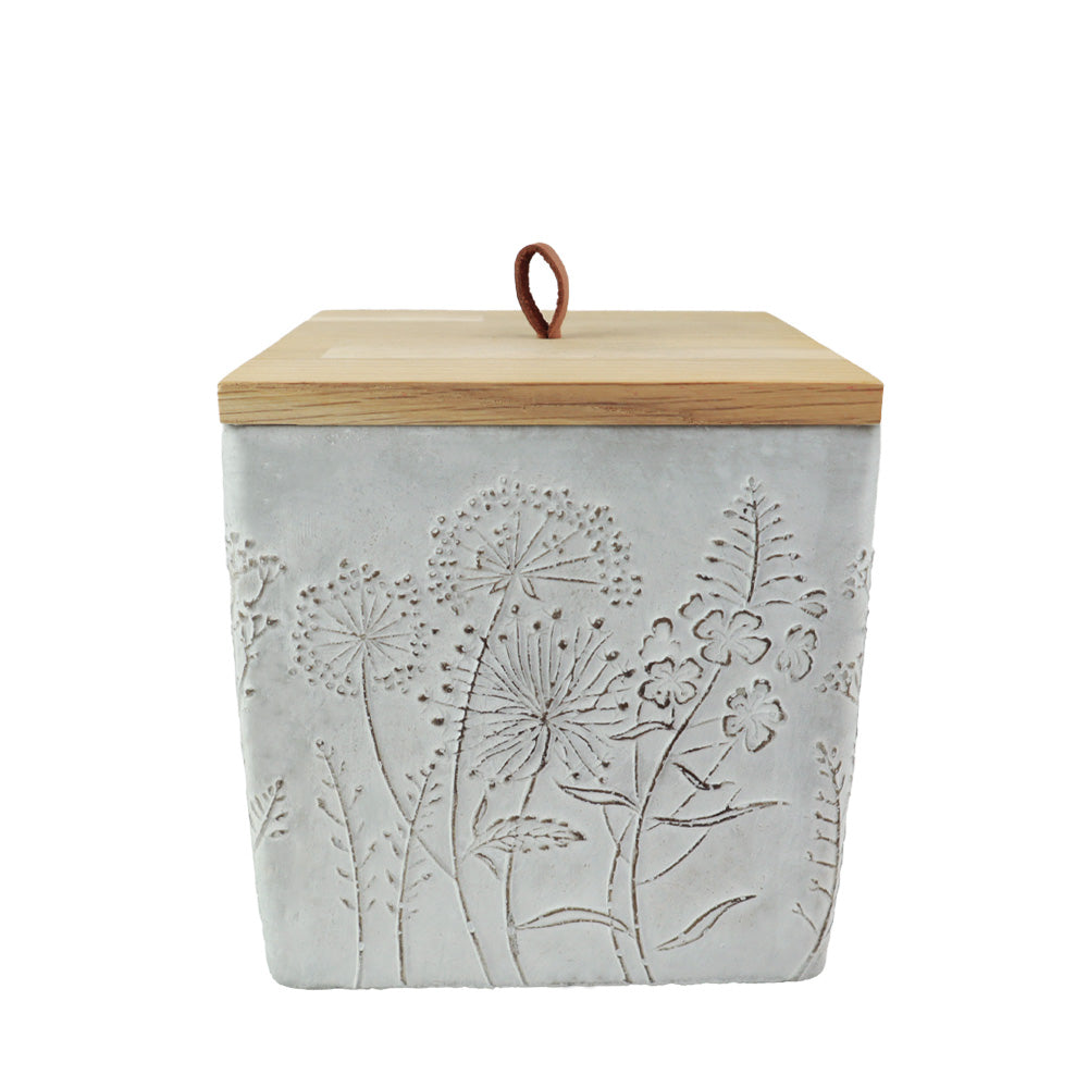 Keramik Tierurne "Wildblumen", quadratisch