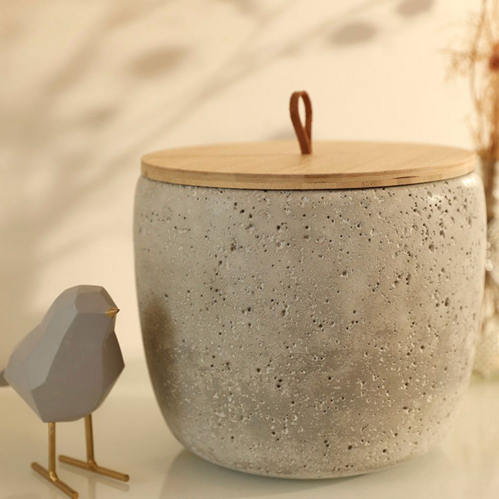 Keramik Tierurne "Beton", hellgrau