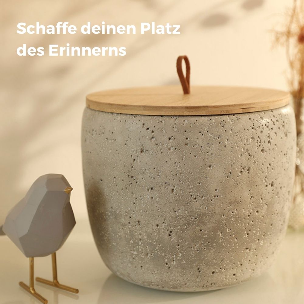 Keramik Tierurne "Beton", hellgrau
