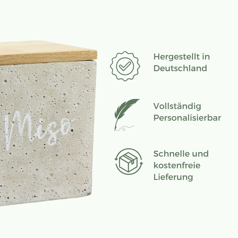 Keramik Tierurne quadratisch "Beton"