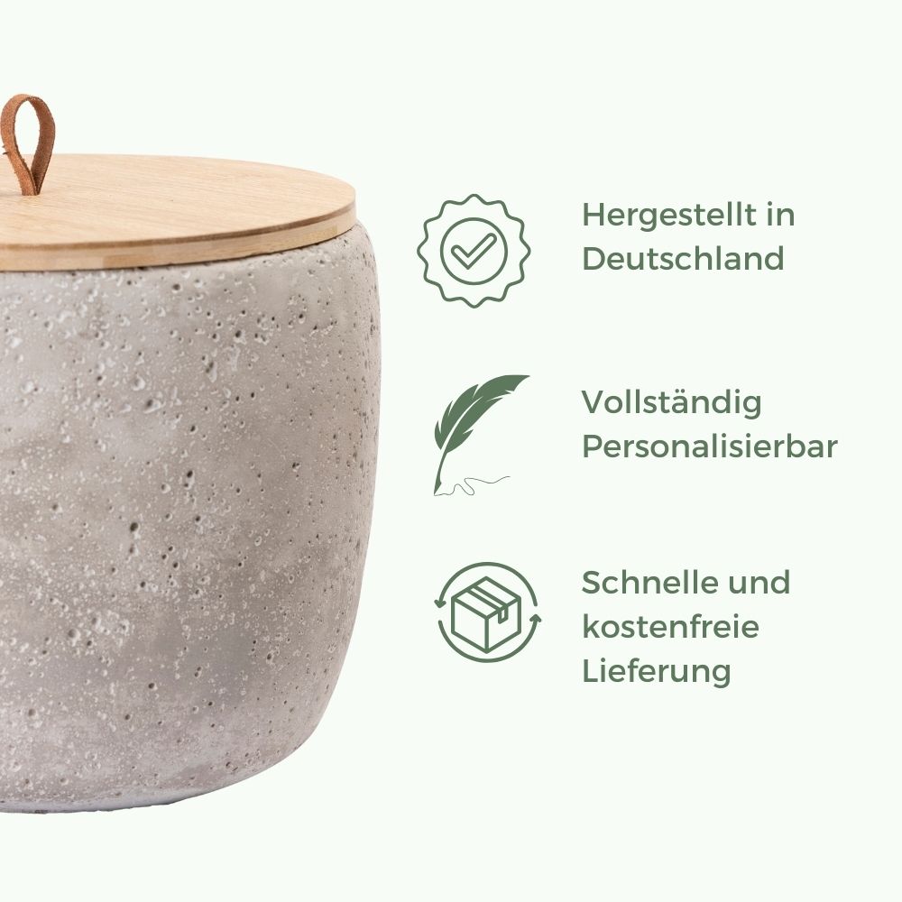 Keramik Tierurne "Beton", hellgrau
