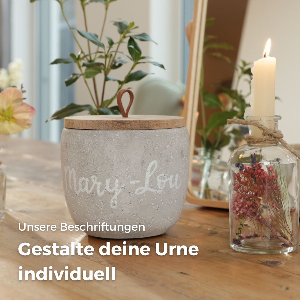 Keramik Tierurne "Beton", hellgrau