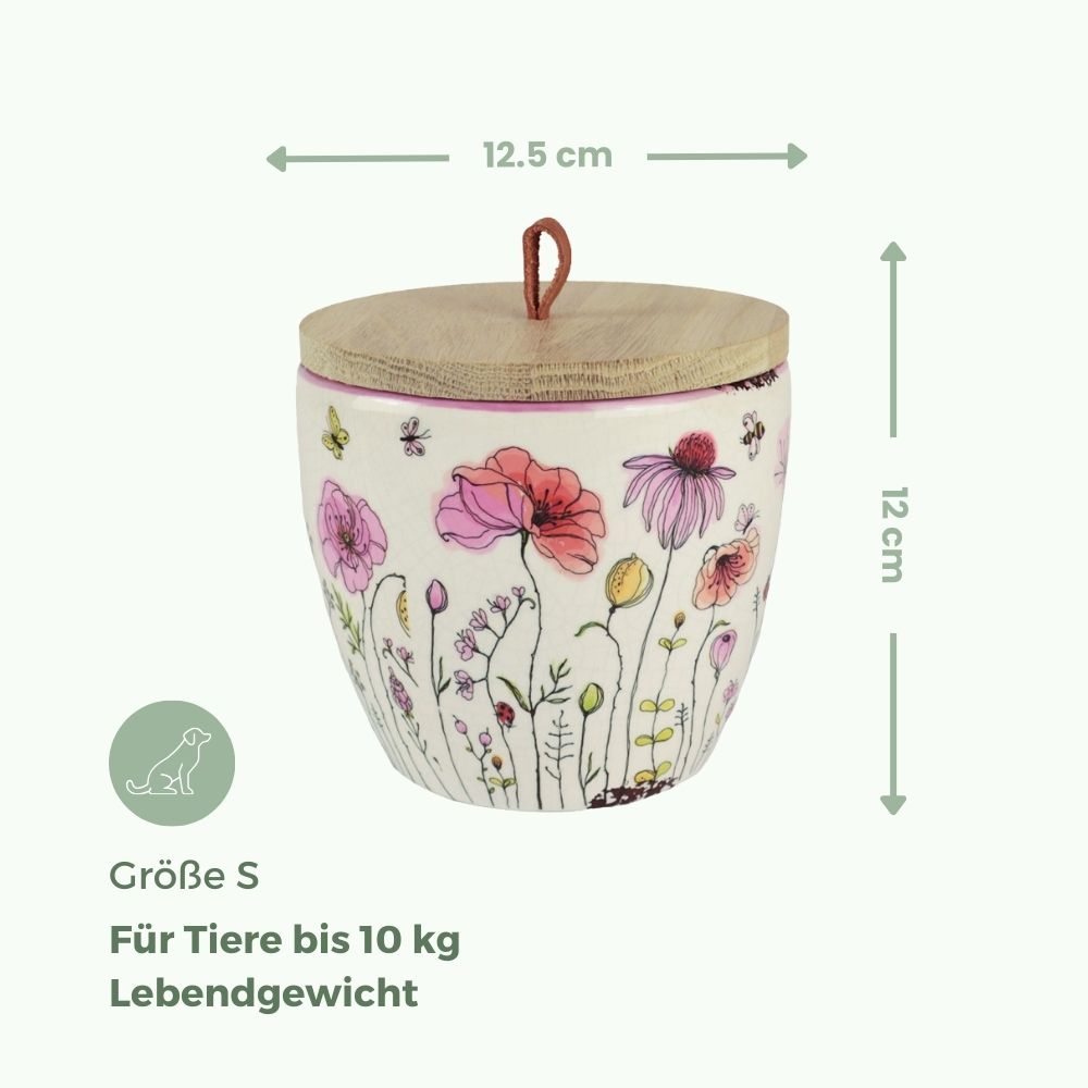 zweiteilige Keramikurne und Ginseng Bonsai (inkl. Leinensäckchen)