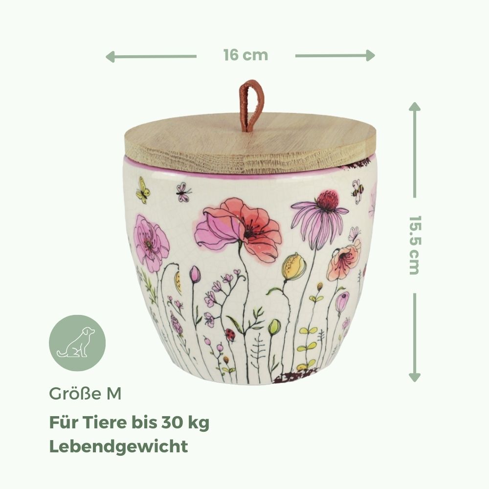 zweiteilige Keramikurne und Ginseng Bonsai (inkl. Leinensäckchen)
