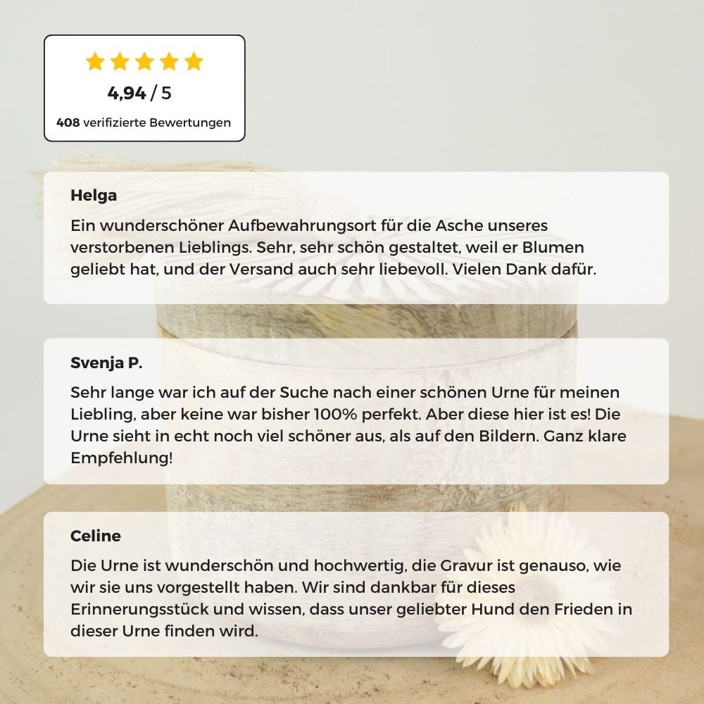 Biologisch abbaubare Tierurne