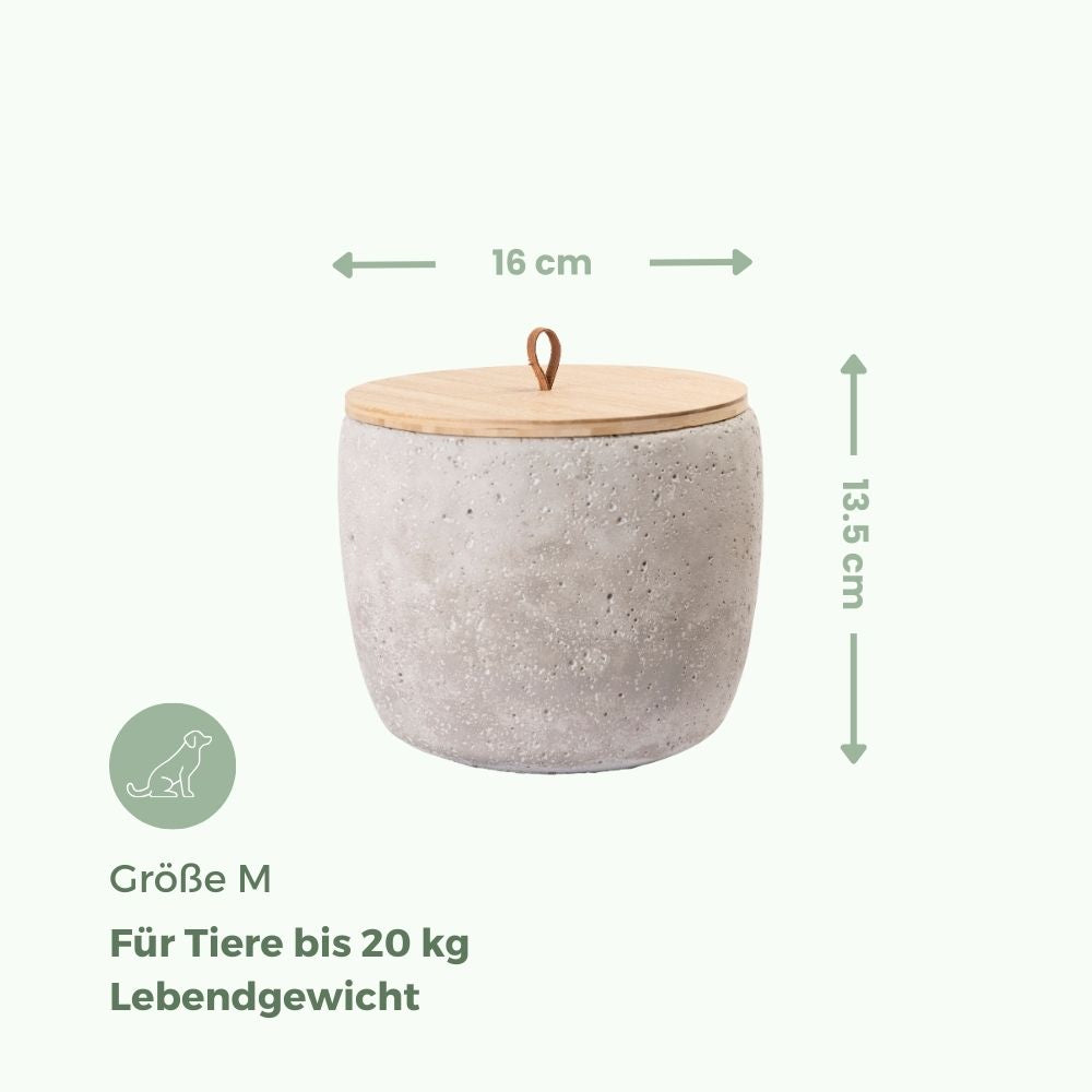 Keramik Tierurne "Beton", hellgrau