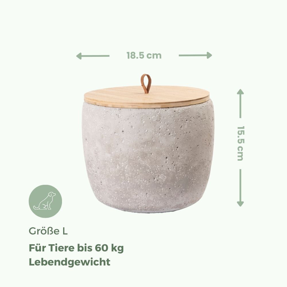 Keramik Tierurne "Beton", hellgrau