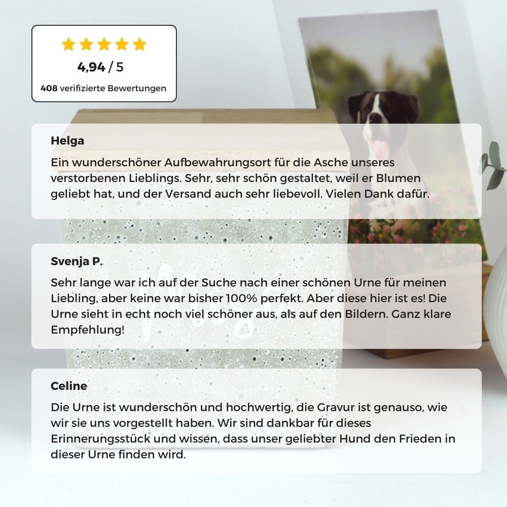 Keramik Tierurne quadratisch "Beton"