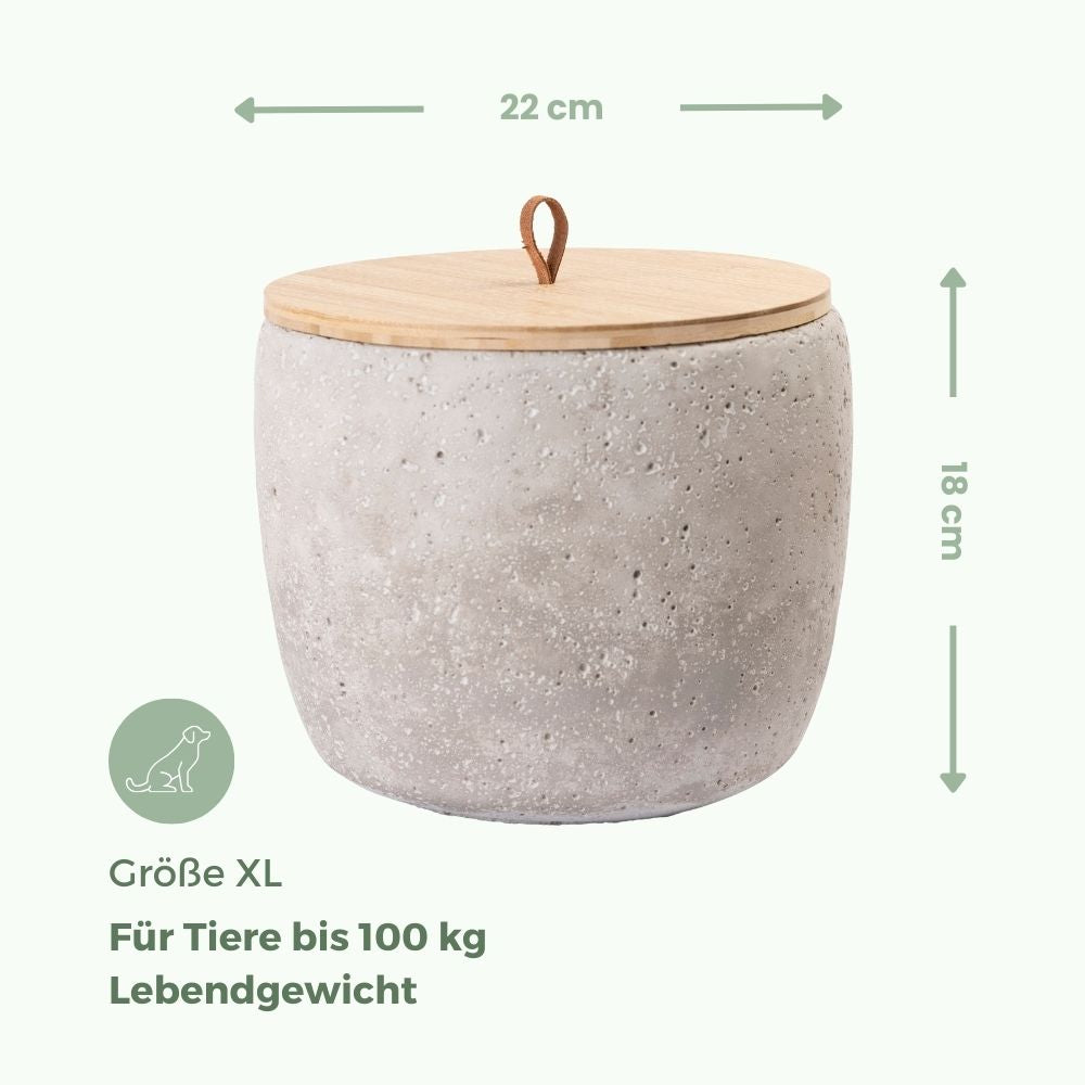 Keramik Tierurne "Beton", hellgrau