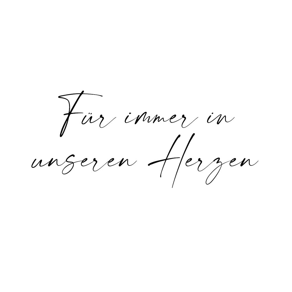 Individuelle Beschriftung in Handschrift mit Spruch