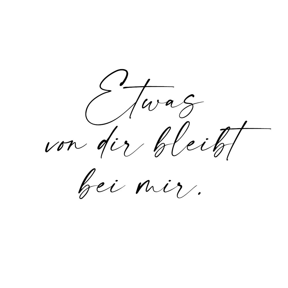 Individuelle Beschriftung in Handschrift mit Spruch