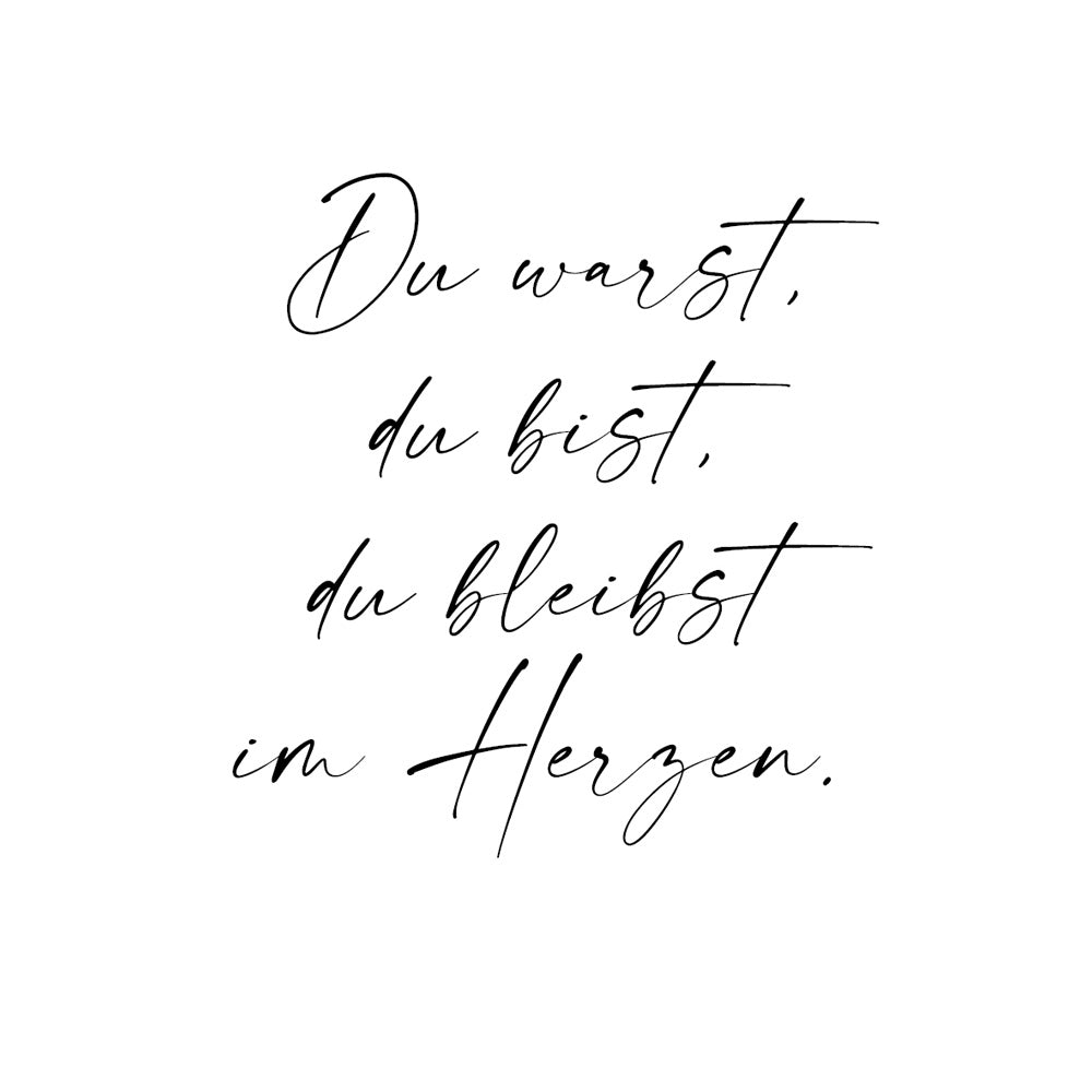 Individuelle Beschriftung in Handschrift mit Spruch