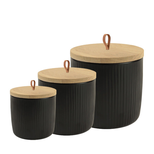 Keramik Tierurne "Stripes" schwarz