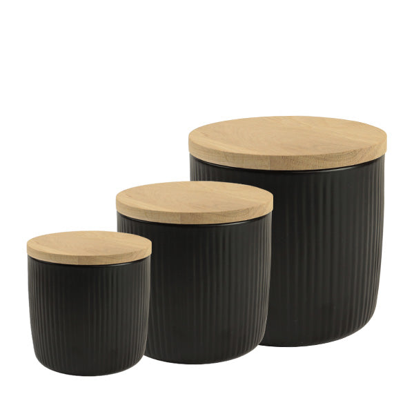 Keramik Tierurne "Stripes" schwarz