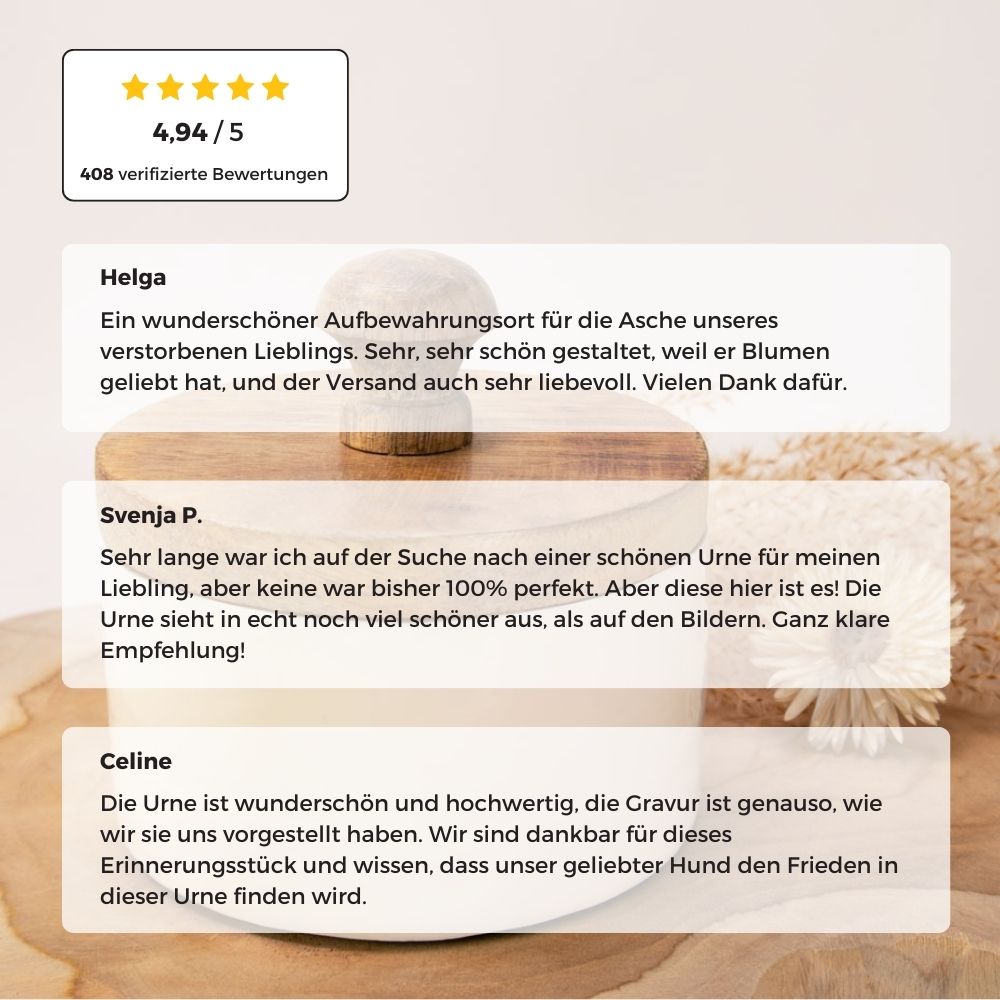 Holz Tierurne