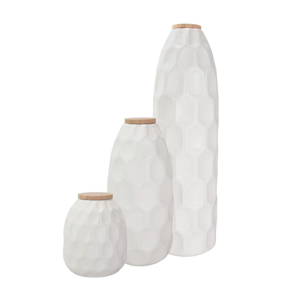 Keramik Tierurne „White Structure“