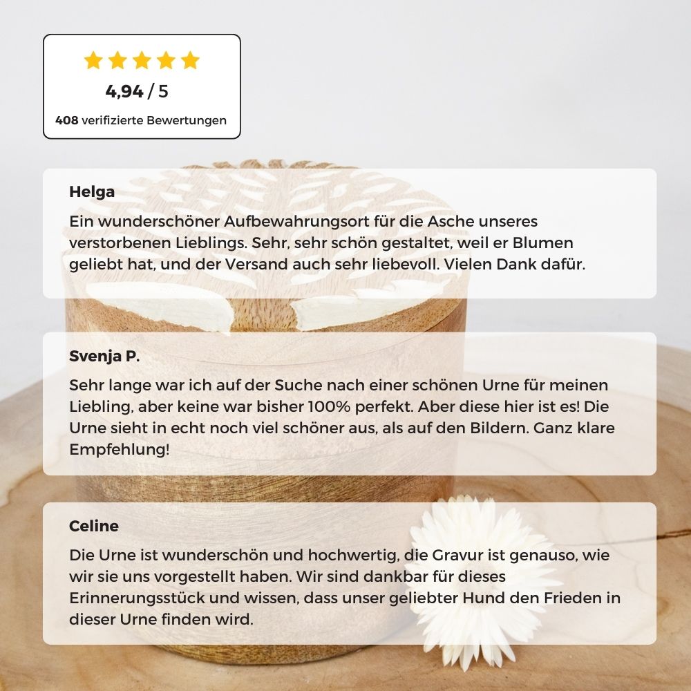 Biologisch abbaubare Tierurne