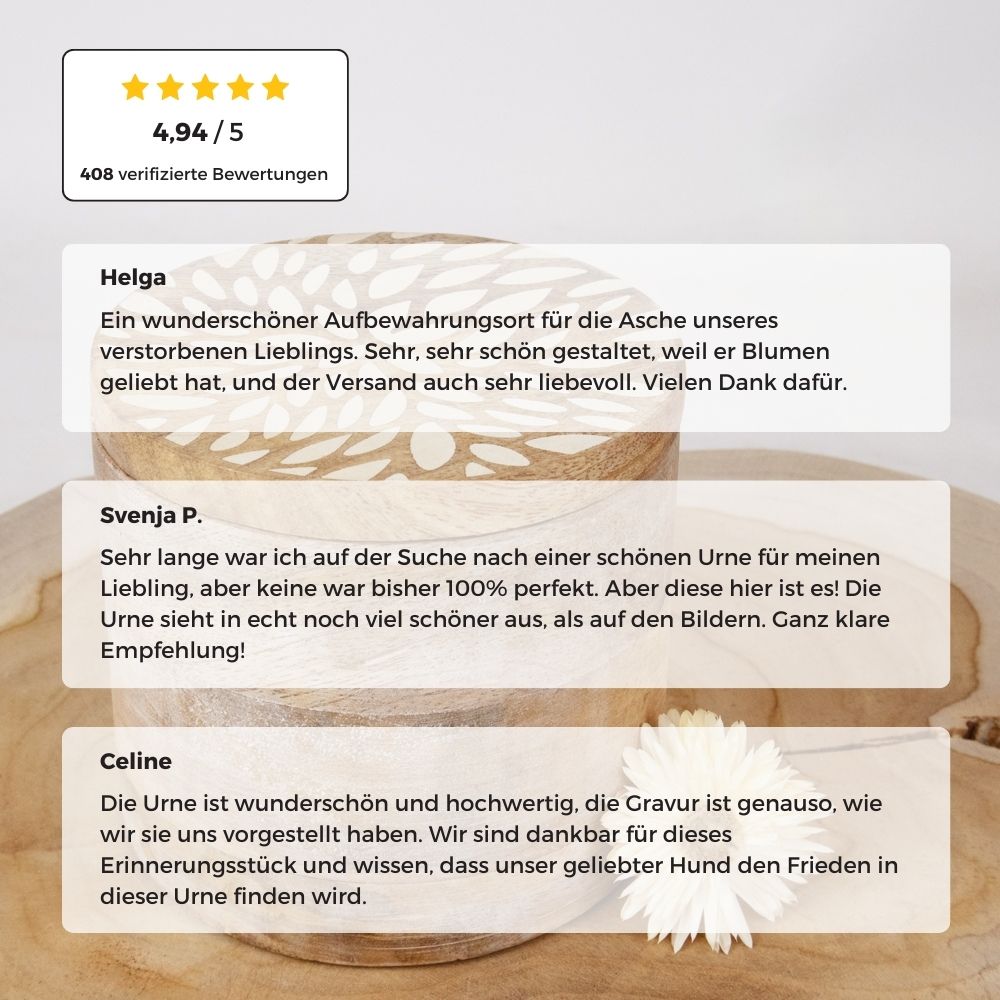 Biologisch abbaubare Tierurne