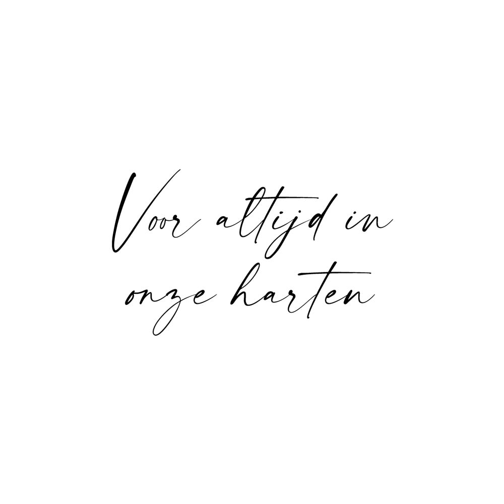 Individuelle Beschriftung in Handschrift mit Spruch