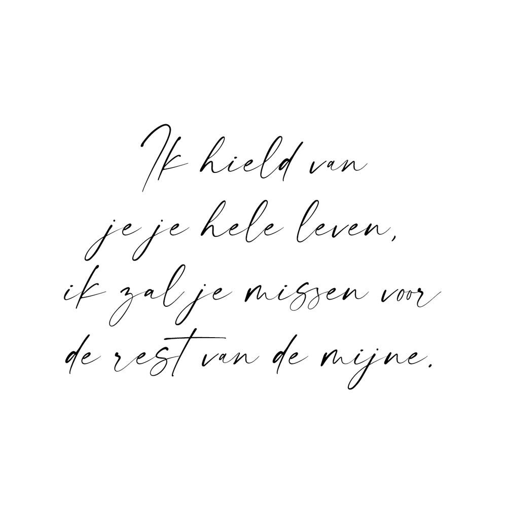 Individuelle Beschriftung in Handschrift mit Spruch