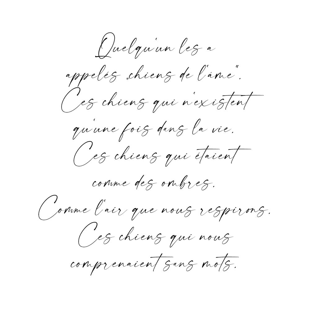 Individuelle Beschriftung in Handschrift mit Spruch