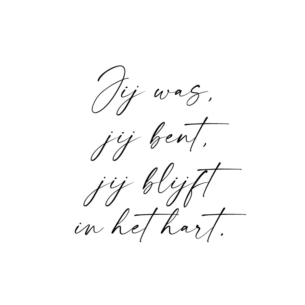 Individuelle Beschriftung in Handschrift mit Spruch