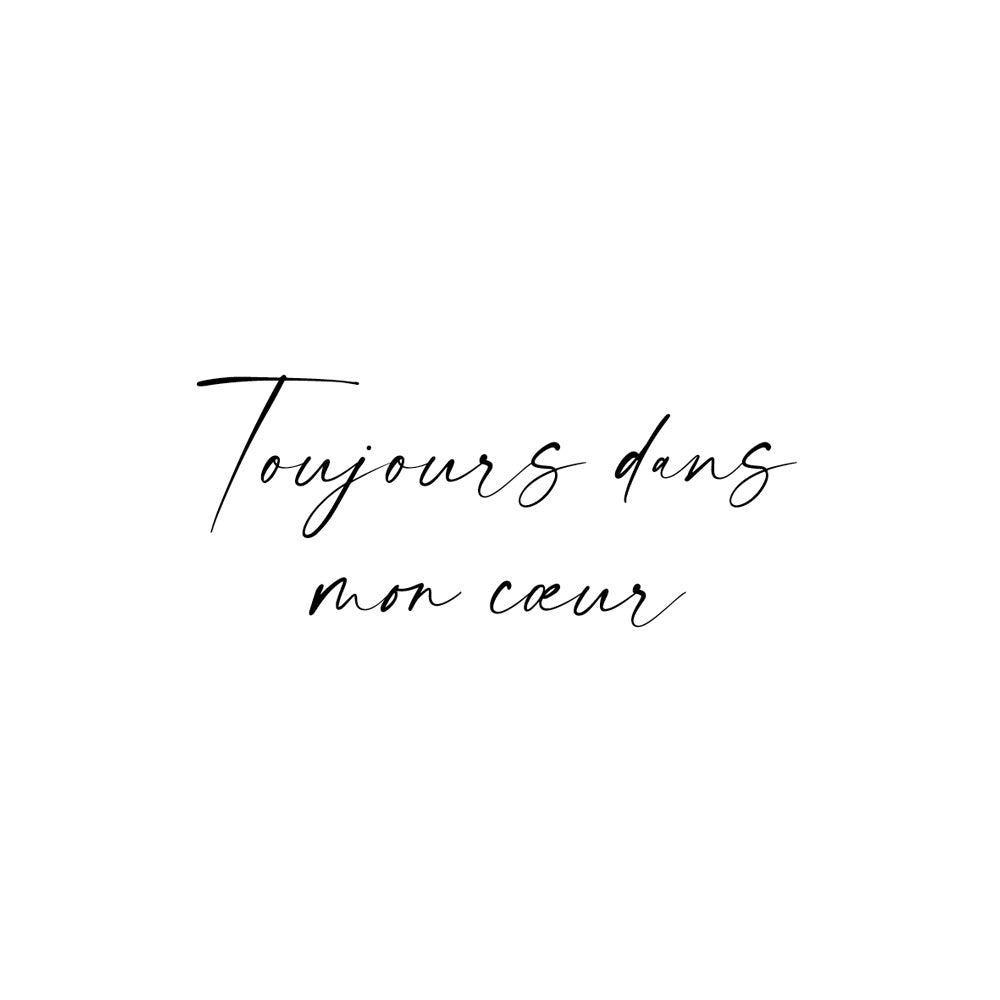 Individuelle Beschriftung in Handschrift mit Spruch