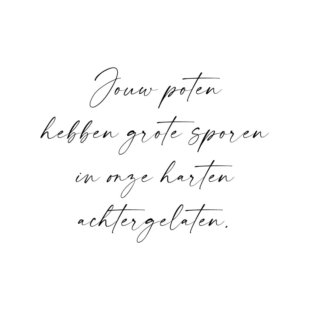 Individuelle Beschriftung in Handschrift mit Spruch