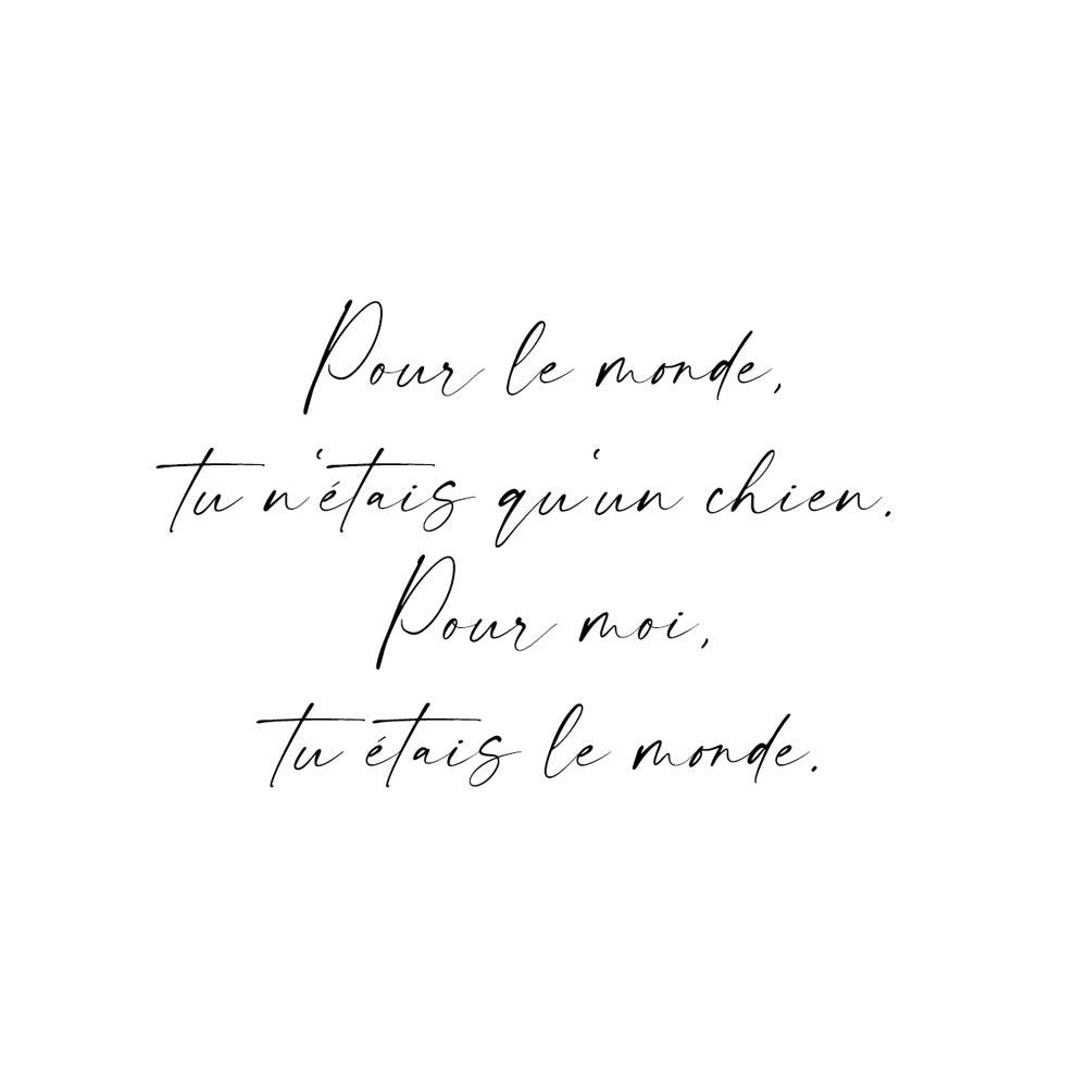 Individuelle Beschriftung in Handschrift mit Spruch