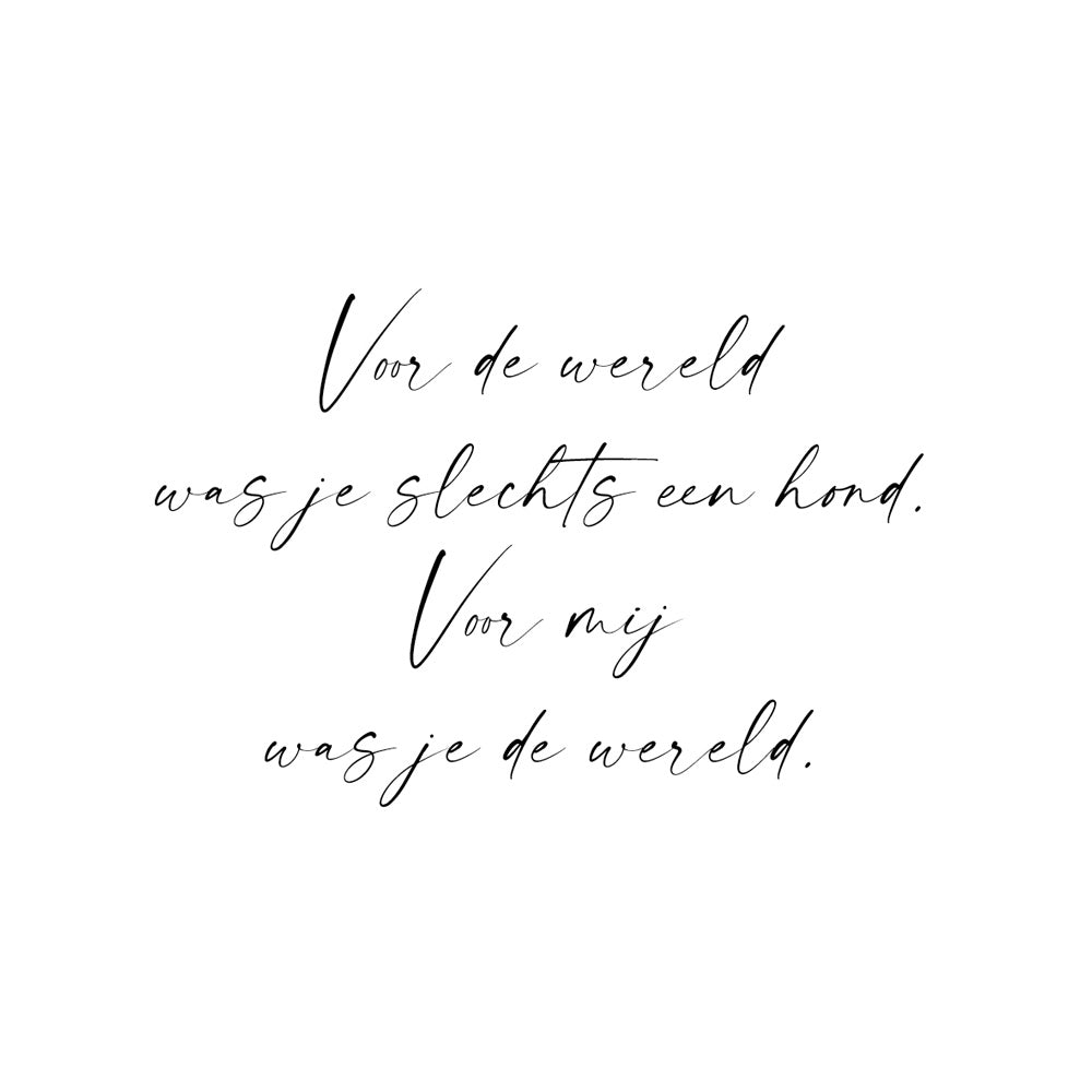 Individuelle Beschriftung in Handschrift mit Spruch