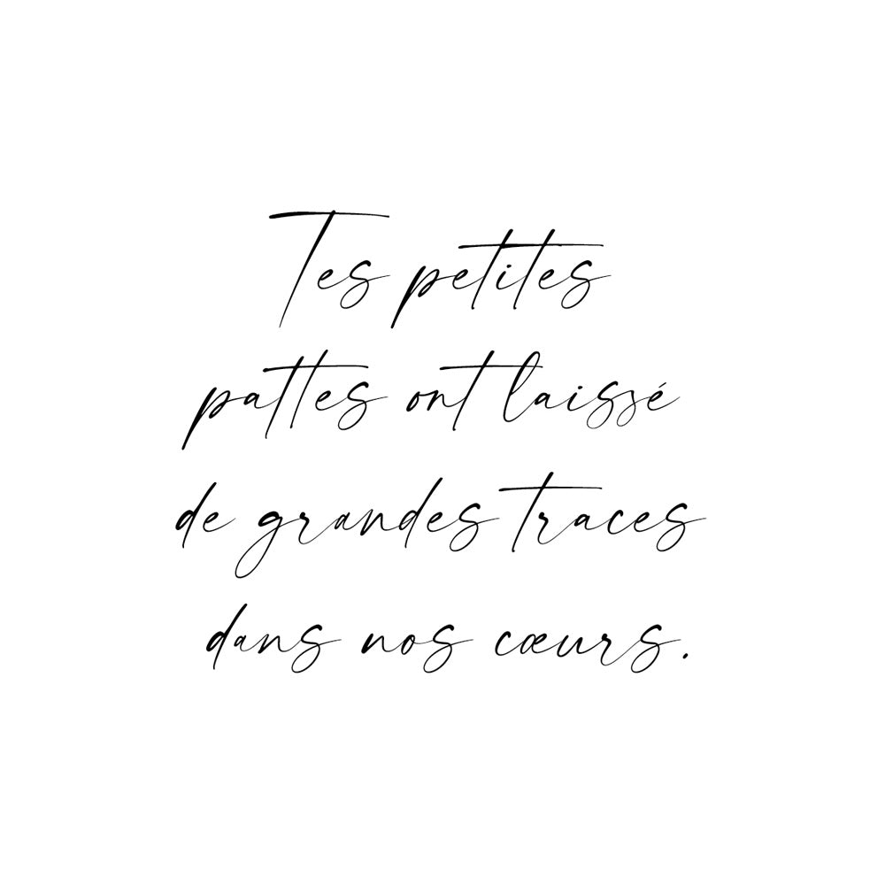 Individuelle Beschriftung in Handschrift mit Spruch