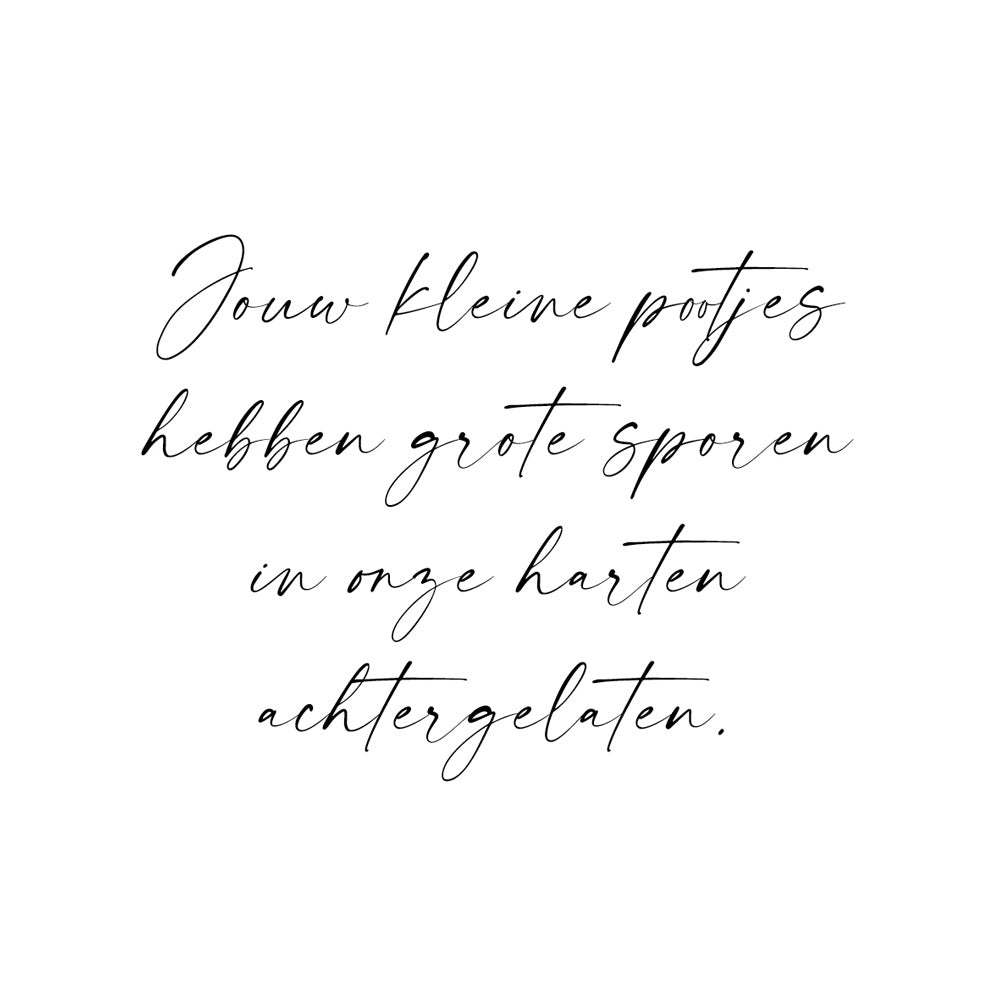 Individuelle Beschriftung in Handschrift mit Spruch