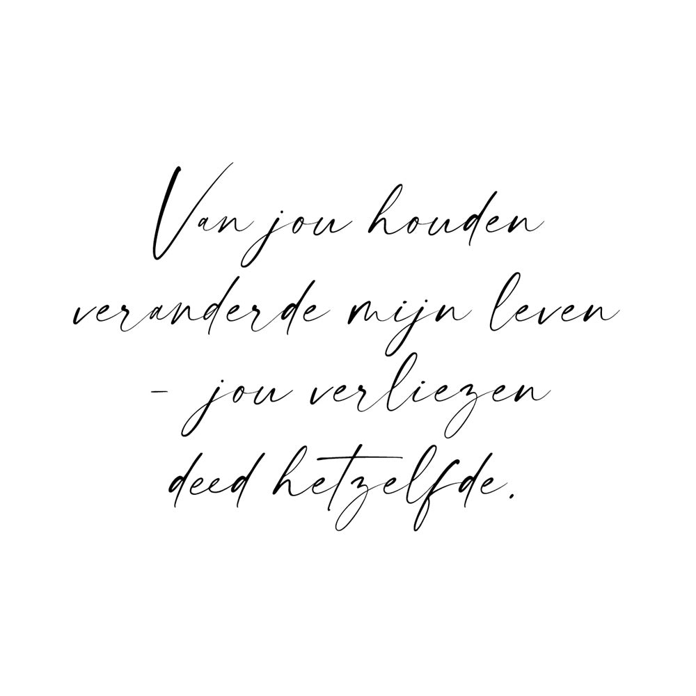 Individuelle Beschriftung in Handschrift mit Spruch