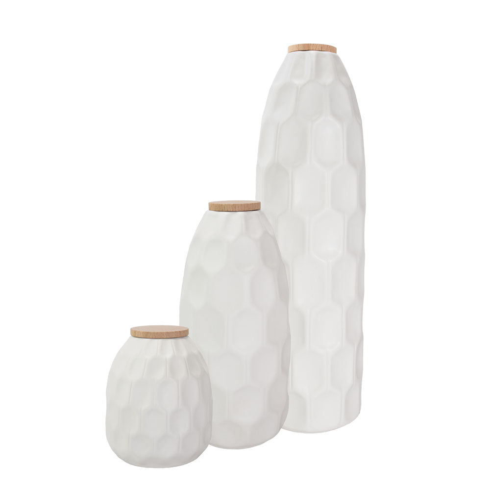 Keramik Tierurne „White Structure“
