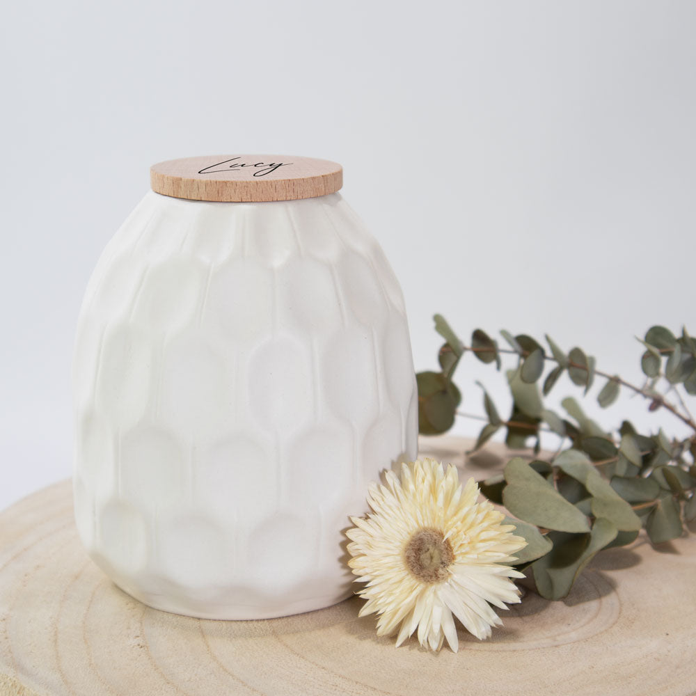 Keramik Tierurne „White Structure“