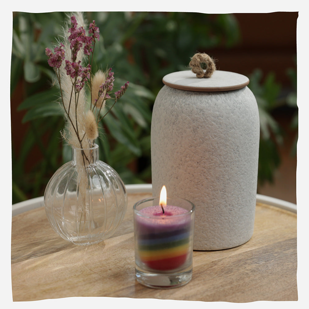 Regenbogen Kerze