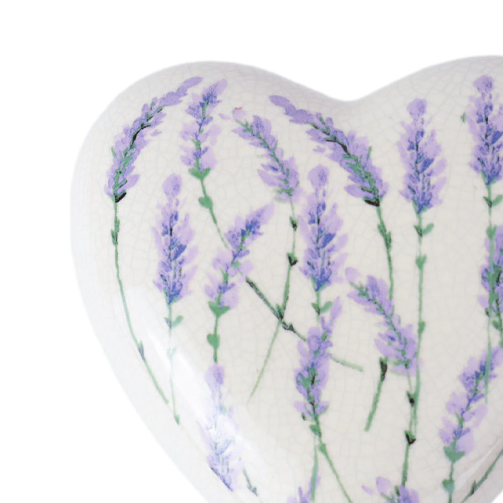 Keramik Tierurne "Heart with Lavender"