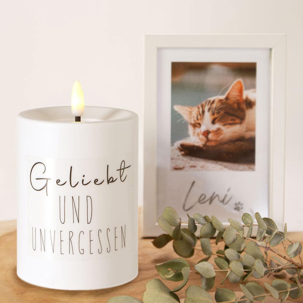 LED-Kerze - Geliebt und unvergessen
