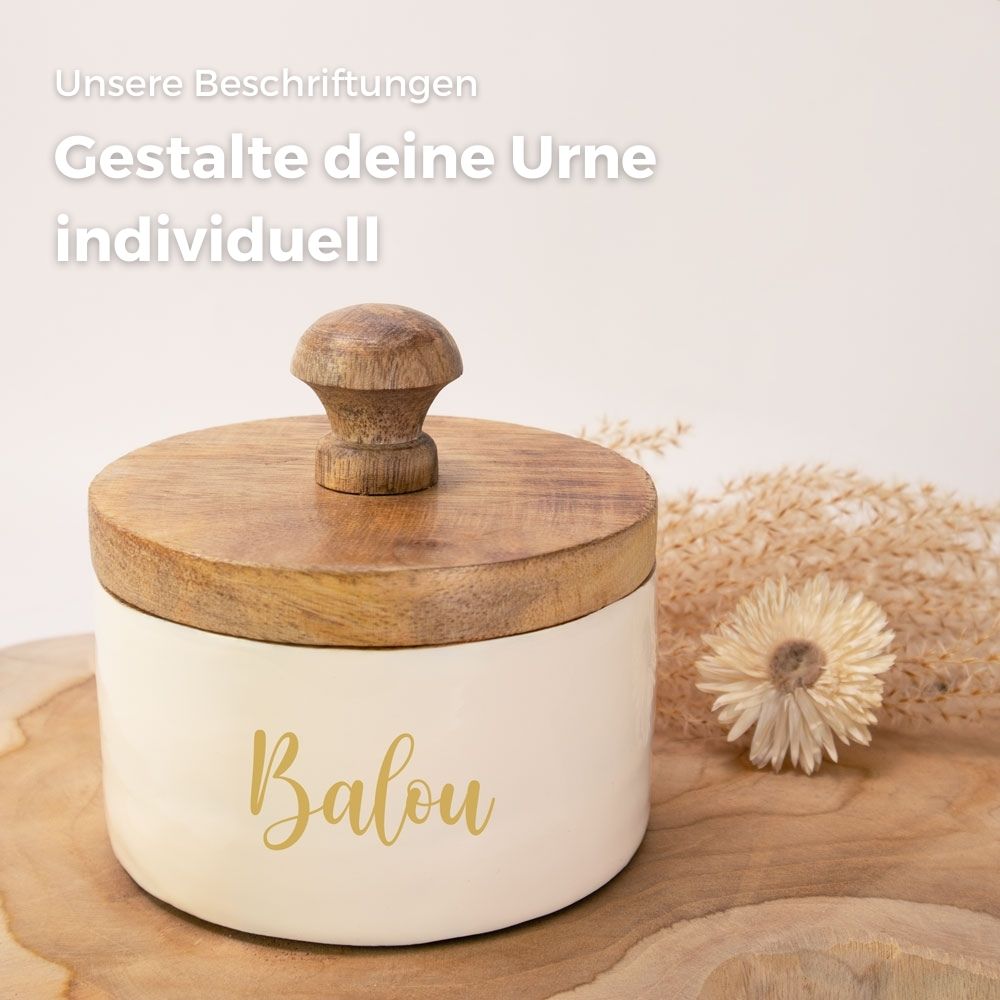 Holz Tierurne 