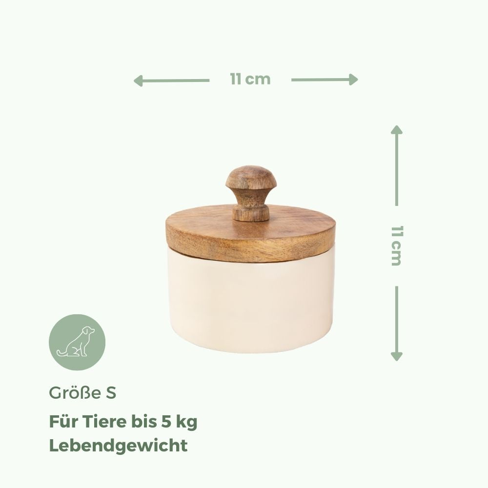 Holz Tierurne 