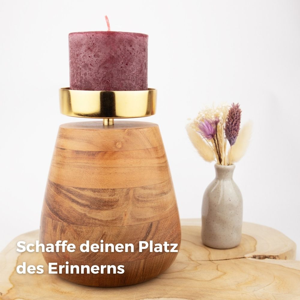 Holz Tierurne 