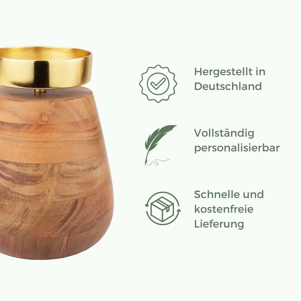 Holz Tierurne 