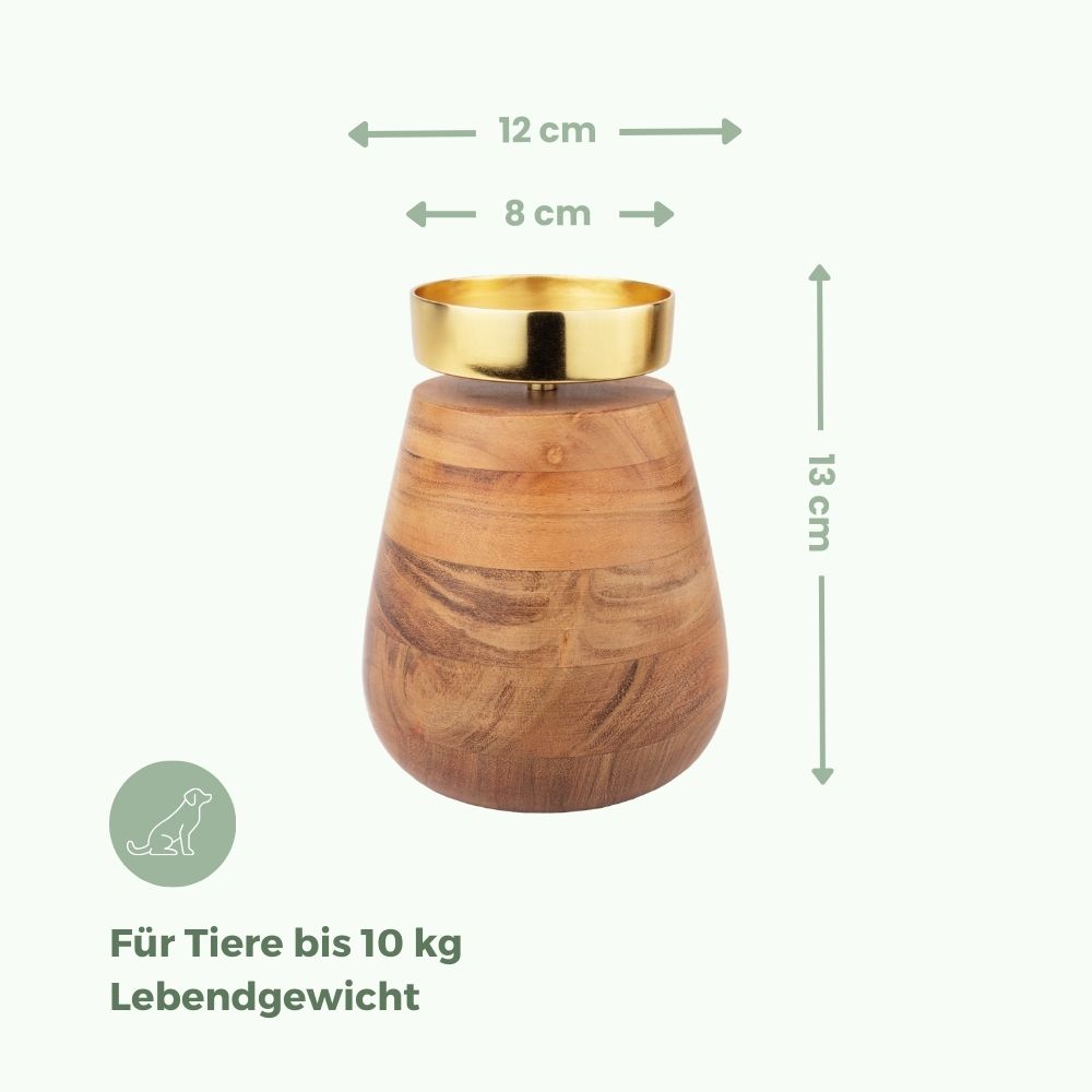 Holz Tierurne 